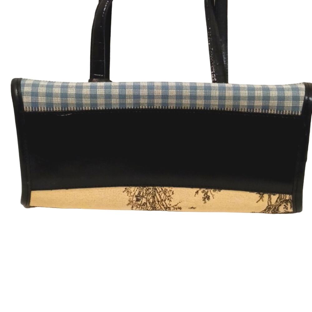 Brighton LEATHER Shoulder Bag Croc Embossed Leather & Whimsical Fabric C144458 - Picture 13 of 16